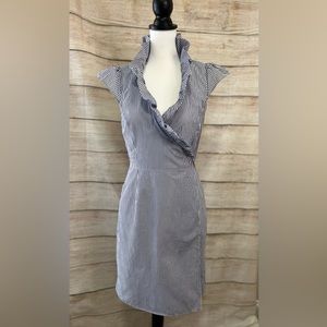 Elizabeth McKay Wrap dress navy and white size 4